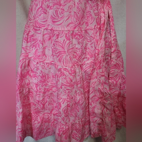 Lilly Pulitzer Iralee Flare Dress Short Sleeve Pink Multi European Wrap Dress - Picture 4 of 9